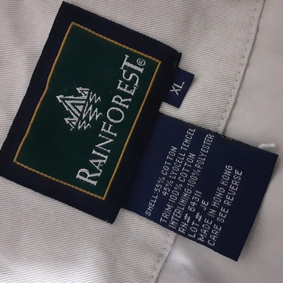 Rainforest jacket bomber lightweight coat men beige XL full zip casual Y2K retro - Picture 6 of 7